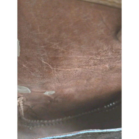 Mexican Crossbody Bag Women's Handmade Brown Cowhide Leather Whipstitch - Picture 12 of 13